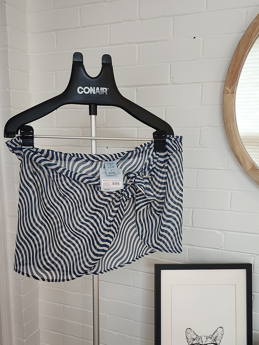 Blue and White Swim Wrap, Medium
